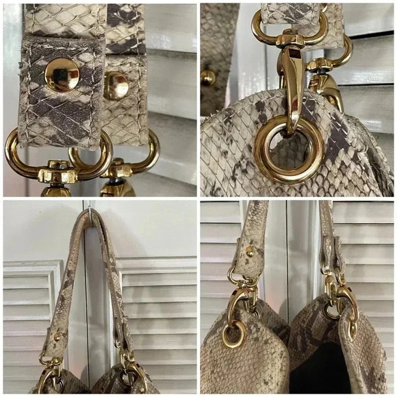 Maurizio Taiuti Genuine Leather Python Shoulder Purse - Picture 11 of 15